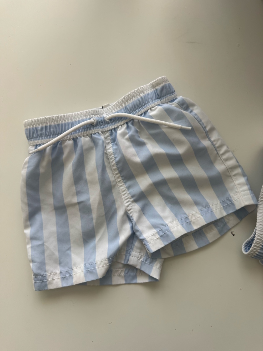 Janie and Jack Light Blue and White Striped Swim Briefs